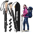 TREKOLOGY Trekking Poles – Lightweight, Adjustable Hiking Sticks for Men & Women – Durable Aluminum, Compact & Foldable with Comfortable Grip – Perfect for Hiking, Walking & Seniors, TREKZ XE (Black)