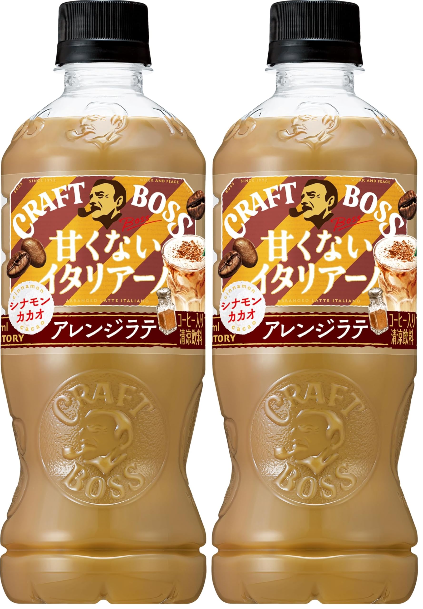 サントリー ボス BOSS クラフトボス 甘くないイタリアーノ アレンジラテ シナモン・カカオ コーヒー 500ml (× 2)