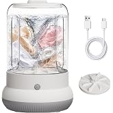 Mini Washing Maching，Rechargeable Small Underwear Washer（White） | Portable Personal Laundry Washer for Socks, Bras, Lingerie, Travel, Dorm, Apartment