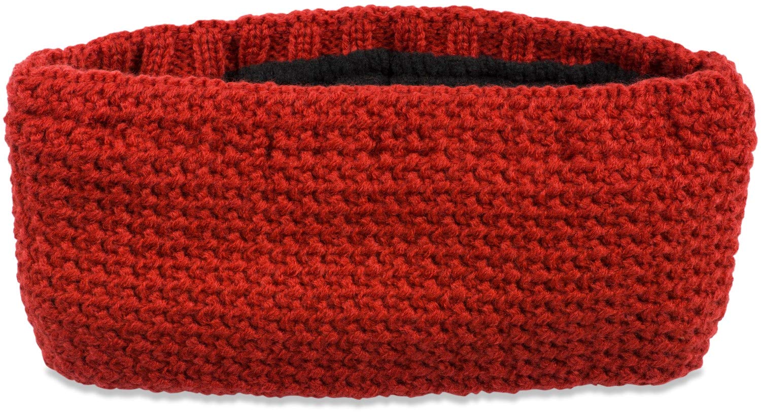 styleBREAKER Women Headband in fine crochet look plain, Thermo Fleece lining, Uni Winter Headband 04026051, color:Rust