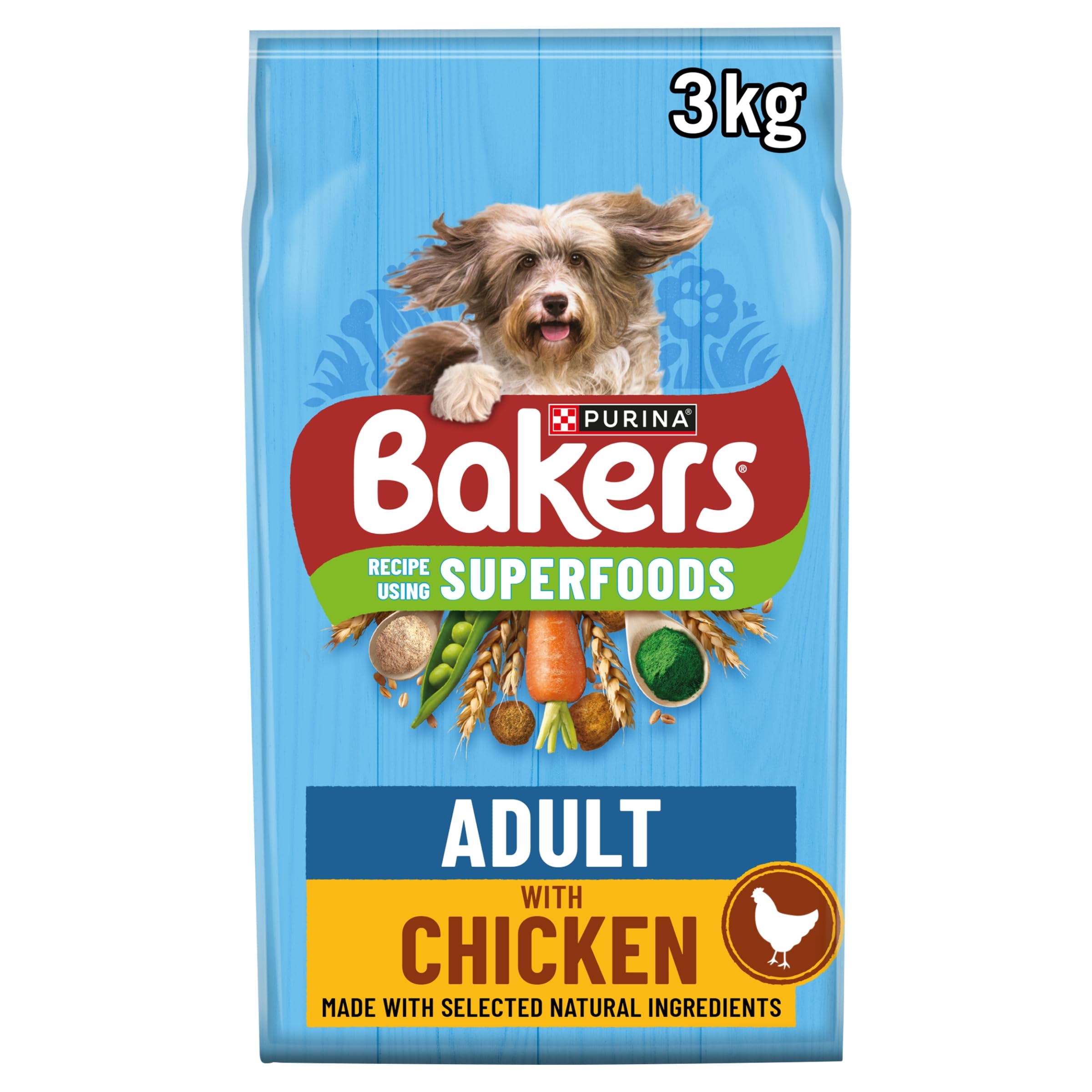 BAKERS Adult Chicken with Vegetables Dry Dog Food 3kg