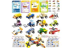 ANYGIFT 24PCS Valentines Day Gifts for Kids, Building Blocks with Valentines Cards for Kids Classroom, Valentines Gifts School Exchange Party Favors for Kids Boys Girls