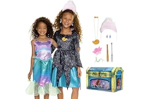 Disney The Little Mermaid Ariel & Ursula Dress Up Trunk, Treasure Chest Includes Ariel and Ursula's Outfit Dresses with Accessories [Amazon Exclusive]