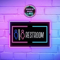 Ultrathin & Aesthetic LED 'Restroom' Sign by SMOKE