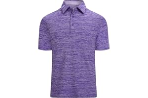Alex Vando Mens Golf Shirt Moisture Wicking Quick-Dry Short Sleeve Casual Polo Shirts for Men