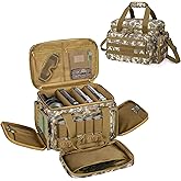 DSLEAF Tactical Gun Range Bag for 4 Handguns, Pistol Shooting Range Bag with 6X Magazine Slots and Extra Pockets for Ammo and Essentials