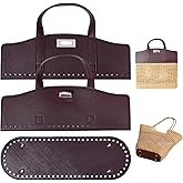 beinkmake PU Leather Handbag Making Kits Bag Bottom Shaper Bag Straps with Holes Turn Lock Crochet Knitting Set for DIY Purse Wallet Shoulder Tote Bags Backpack Making Repairing Coffee Brown