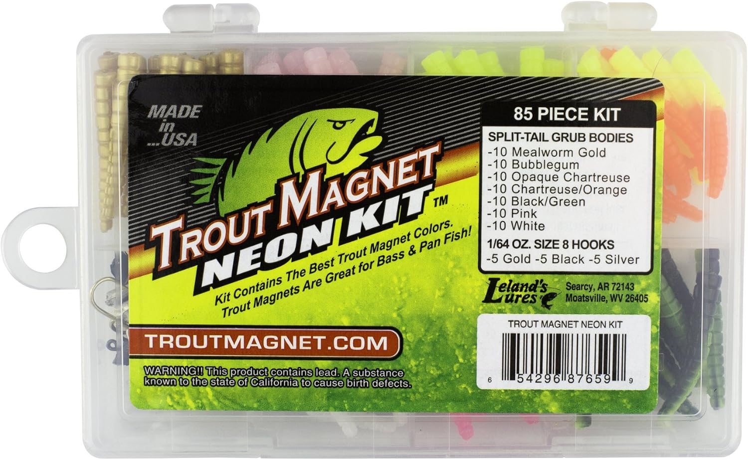 Leland's Lures Trout Worm 5-Pack - 3 Inch Soft Plastic Fishing Worms, Choose Your Colors!