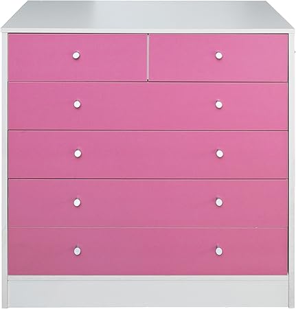 Malibu 4 2 Drawer Chest Pink On White 191 7013 Amazon Co Uk