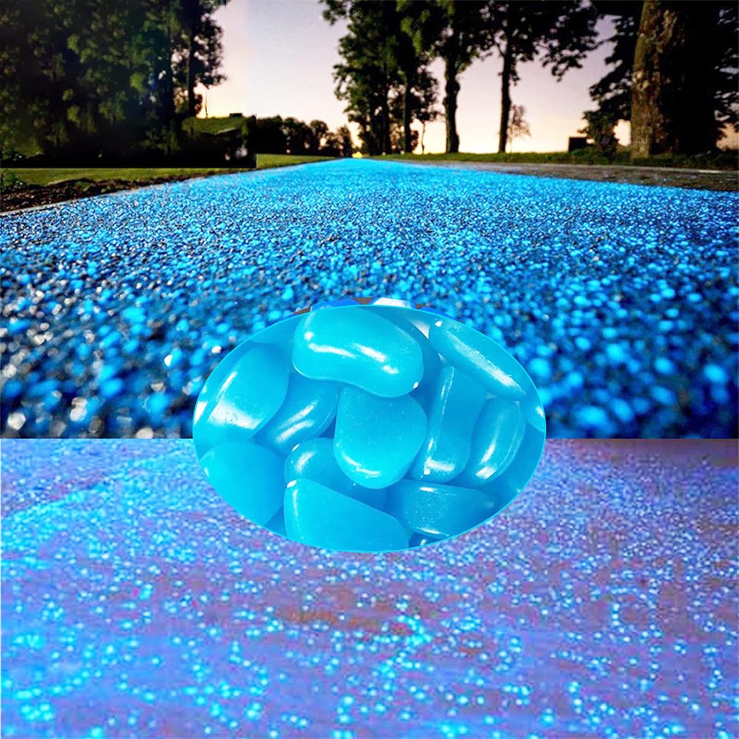 Hardscaping Materials - WenErJie Glow in The Dark Rocks, 500PCS Fairy Garden Decorations Stones, Outdoor Decor for Patio Stepping Stone Kit, Pebbles for Plants/Yard/Backyard/Fish Tank/Pool Stuff (Blue/500pcs)