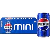 Pepsi Cola Soda Pop, 7.5 Fl oz, Mini Cans (Pack of 10)