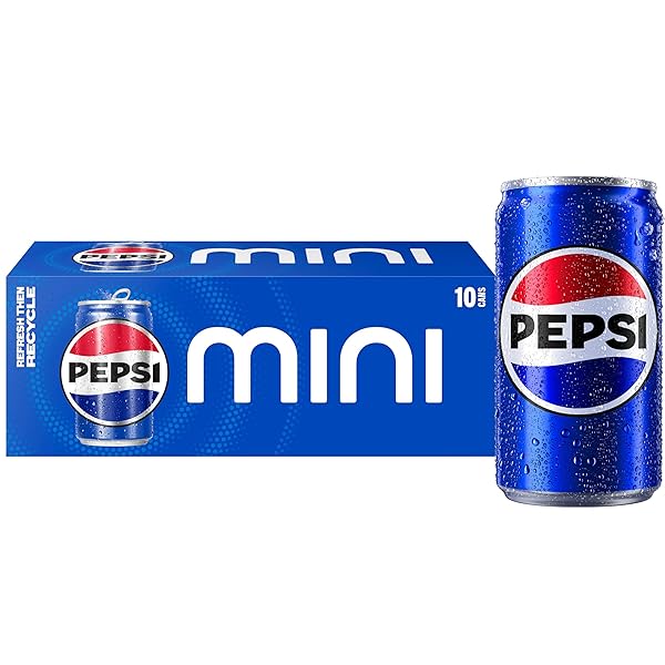PEPSI SODA, 7.5 OUNCE MINI CANS, (10 PACK) (PACKAGING MAY VARY)