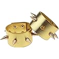 Coolcoco Gold Metal Spike Cuffs Leather Bracelet for Women Girl Cosplay (2 Pieces/Set)