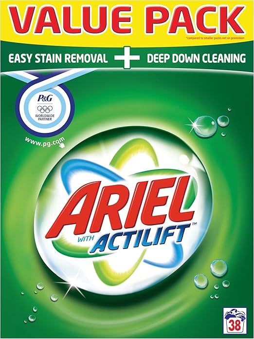Ariel Biological Laundry Powder, 38 Washes (Pack of 4, Total 152 Washes