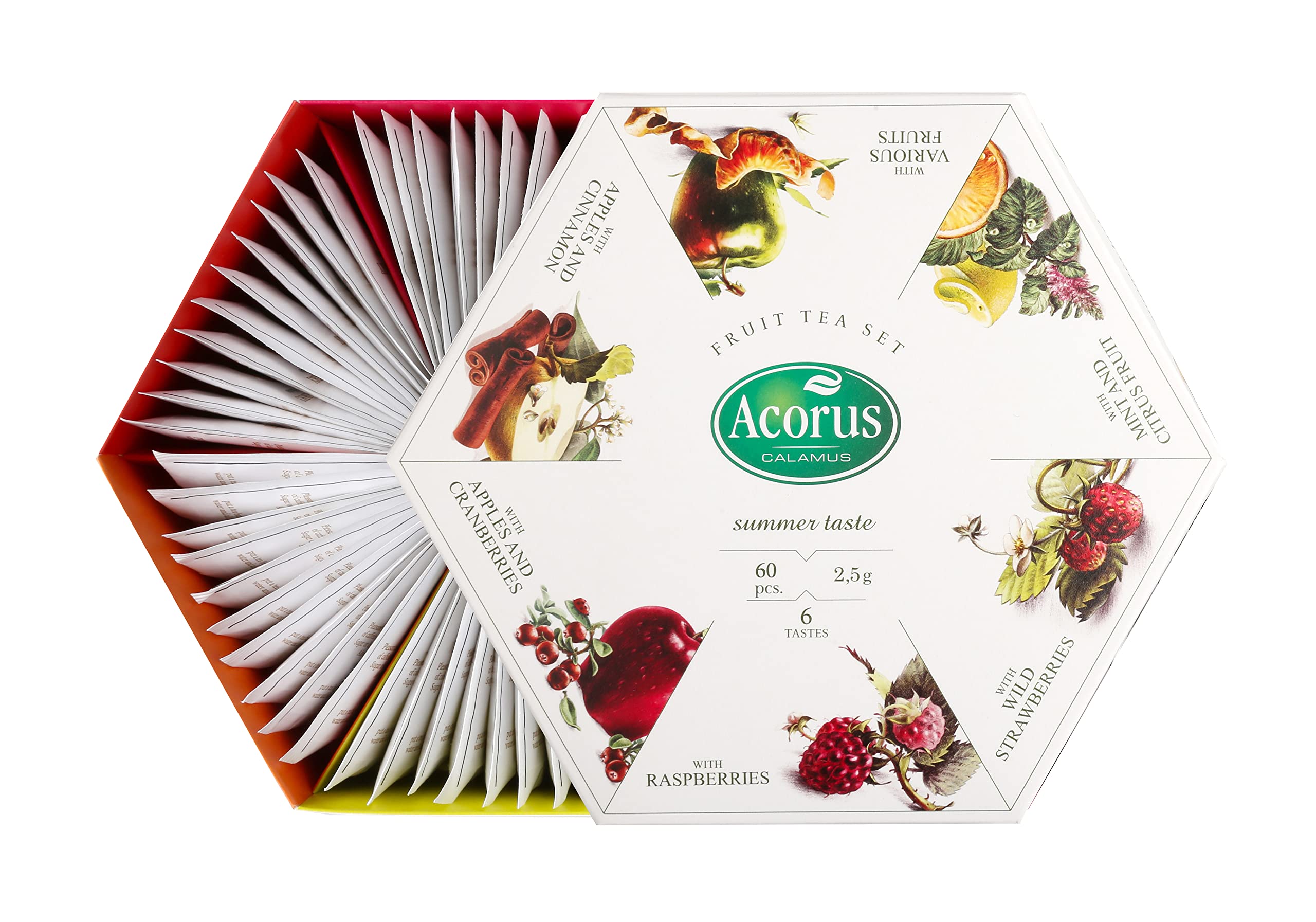 ACORUS | Summer Taste - Fruit Tea Set of 6 Flavours | Perfect for Making Natural Iced Tea | Selection Box Gift Set - 60 TeaBags