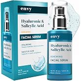 Salicylic Acid Clarifying Face Serum - Dermatologist Tested for Oily Skin | With Hyaluronic Acid - Anti-Aging, Korean Skin Care - Hydrates, Refines Texture &amp; Reduces Look of Blackheads - 1.69 Fl. Oz.