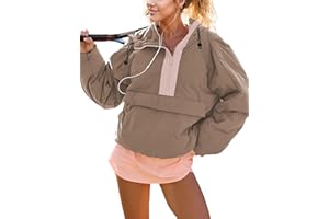 Ynhonra Women’s Puffer Jacket Lightweight Oversized Quilted Pullover Half Zip Winter Coat