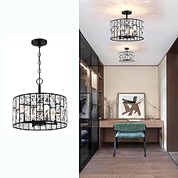 Farmhouse Crystal Convertible Chandelier and Semi