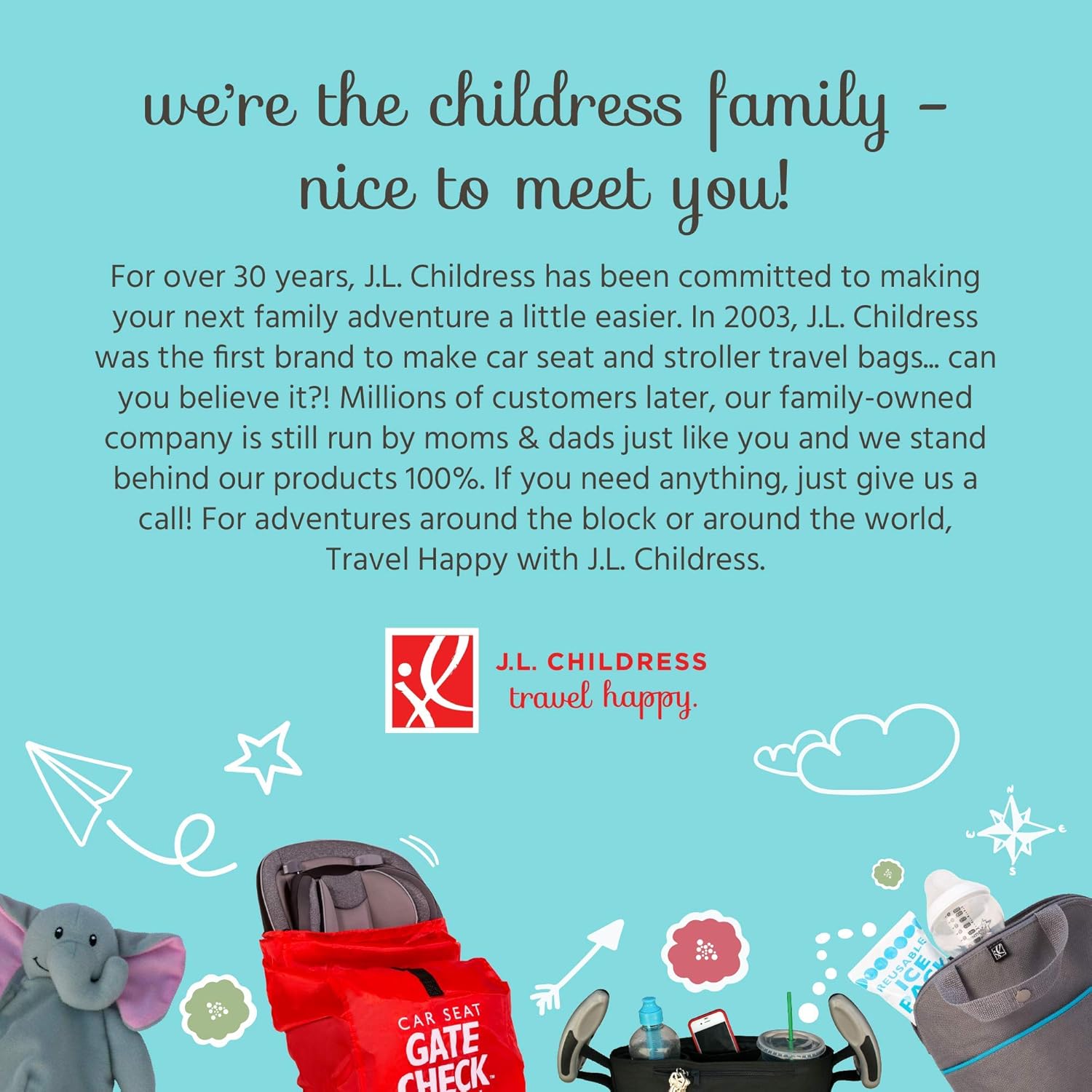 J.L. Childress Stroller Travel Bag for Single and Double Strollers, Durable and Protective, Water-Resistant and Easy Clean, Carry Handles and Detachable Padded Shoulder Strap, Black : Baby Stroller Travel Bags : Baby