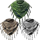 SATINIOR 3 Pcs Shemagh Scarf Men Keffiyeh Scarf Arab Scarves Unisex Plaid Turban with Tassels for Men Women Winter Outdoor