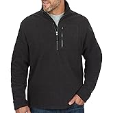 Coleman Men's Quarter Zip Pullover Knit Long Sleeve Sweatshirt with Zippered Chest Pocket and Stand-Up Collar