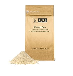 PURE Almond Flour (3 lb. (48 oz.)), Paleo & Keto Friendly, Gluten-Free, Vegan, Product of California, Blanched Almonds