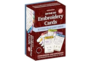 On-the-Go Embroidery Cards Set 2: 60 More Stitches for Left & Right Handers, 3 Thread Organizers, 3 Take-Along Card Rings, In