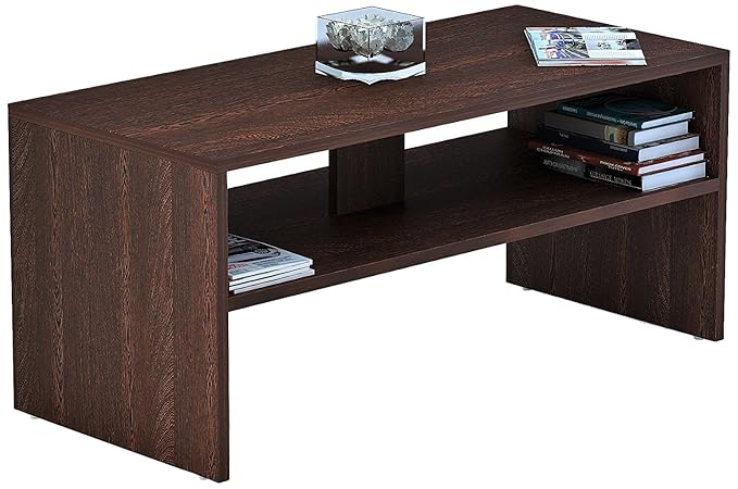 Bluewud Oliver Coffee Table with Shelves (Wenge)