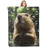 VANZEV Cute Capybara Blanket Gifts for Women, Capybara Flannel Blanket, Soft Warm Lightweight Throw Blankets for Bed Couch Home Travel Capybara Decor 50" x 60"