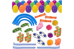 Ganowo 24PCS Prefilled Easter Eggs with Fidget Toys Easter Surprise Eggs Car Toys for Easter Party Favor