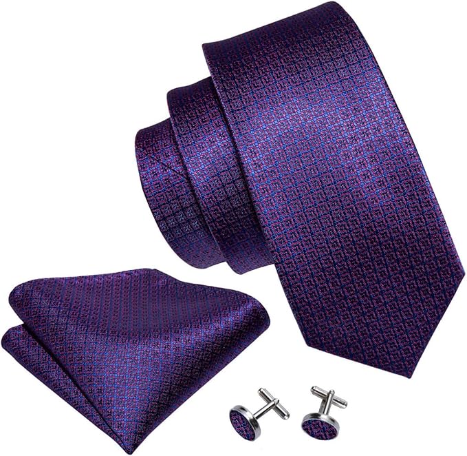 Neckties Set Men Tie 8.5cm 100 Silk Purple Neck Tie For Men Business