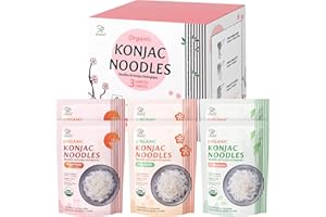 Soeos Organic Konjac Noodles, Shirataki Noodle, 52.8 Ounce (Pack of 6), Low Calorie, Keto and Paleo Friendly, 3 Variety Noodl