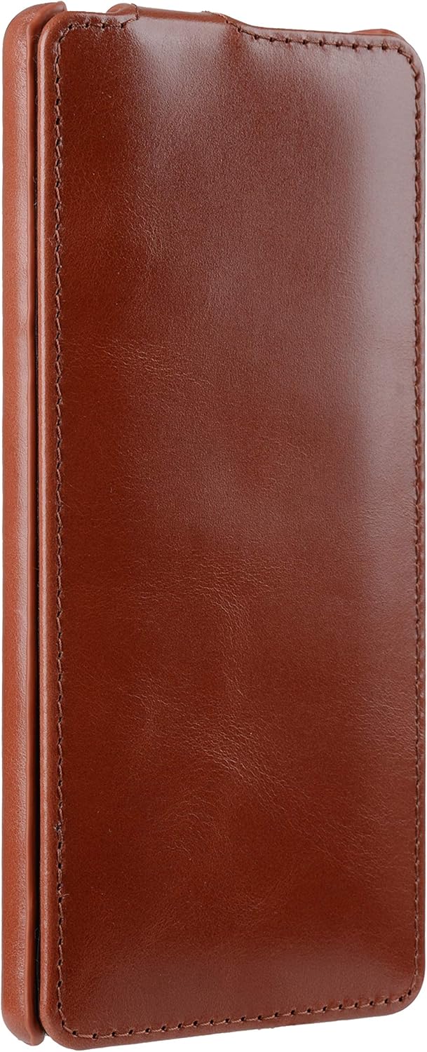 StilGut Slim Vertical Flip Case for Samsung Galaxy Note 20, Genuine Leather Samsung Galaxy Note 20 Case, Cognac Antique - Image 5