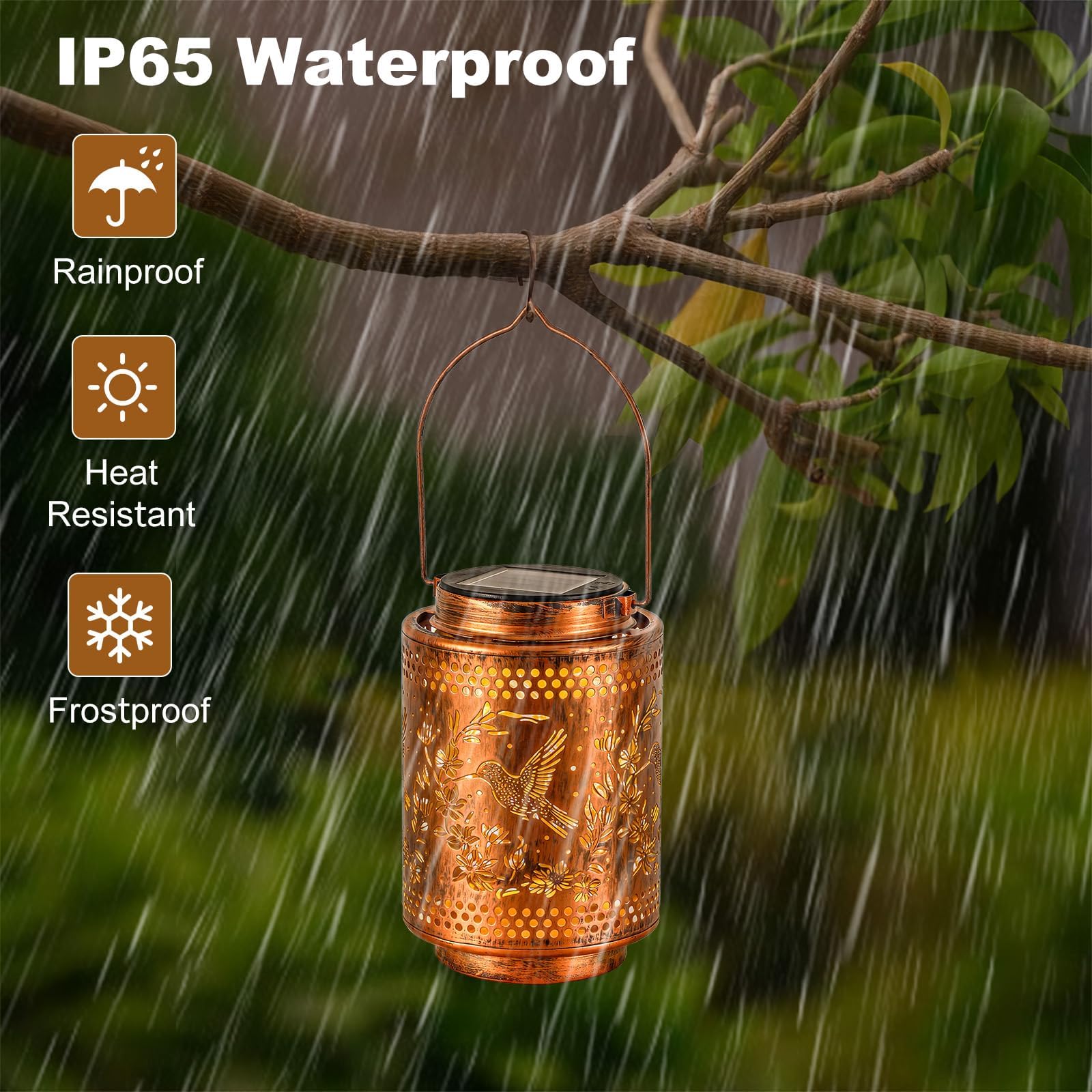 Adebime Hummingbird Solar Lanterns, Gifts for Mom, Grandma, Outdoor Waterproof Hanging Garden Decor for Patio, Yard