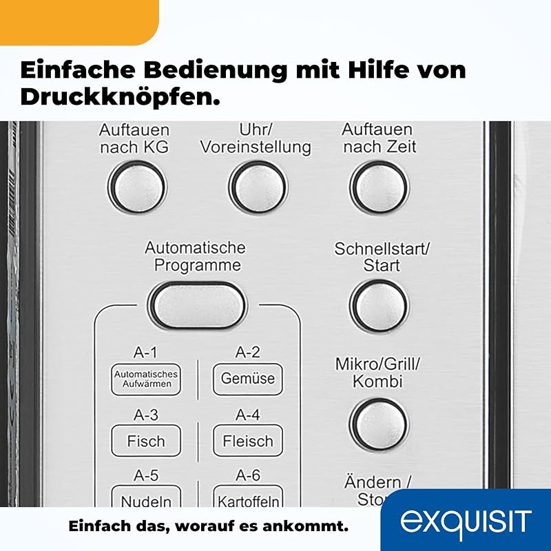Einbaumikrowelle mit Grill, 20 L, 800 W, Inoxlook