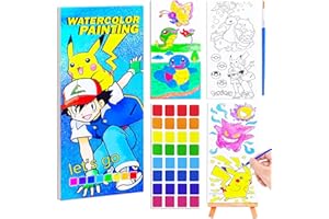 BAOXUE Water Color Paint Sets for Kids, Paint With Water Books for toddlers Ages 4-8, Pocket Watercolor Painting Book, Arts and Crafts Kit for Girls Boys Watercolor Coloring book with Brush