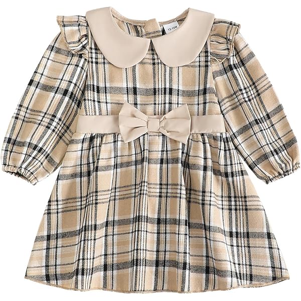 fall plaid dress toddler Beet World Girls' Long Sleeve Plaid Flannel Dress