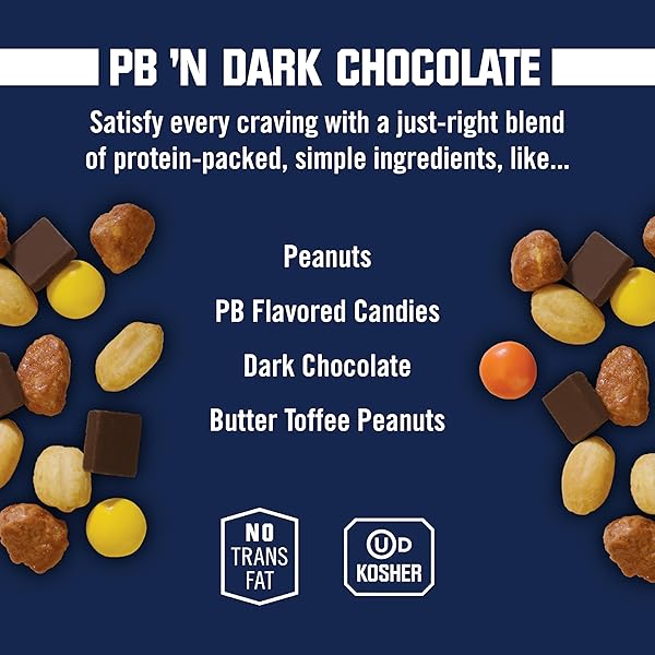 KAR’S NUTS PEANUT BUTTER ‘N DARK CHOCOLATE TRAIL MIX, 2 OZ – RESEALABLE POUCH (PACK OF 12), GLUTEN-FREE TRAIL MIX SNACK