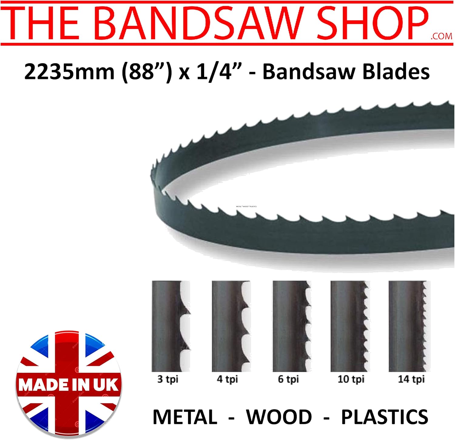 2235 mm 2235 mm 18 TPI Wide Wood Cutting Bandsaw Blades 6mm 88 6mm 88 x