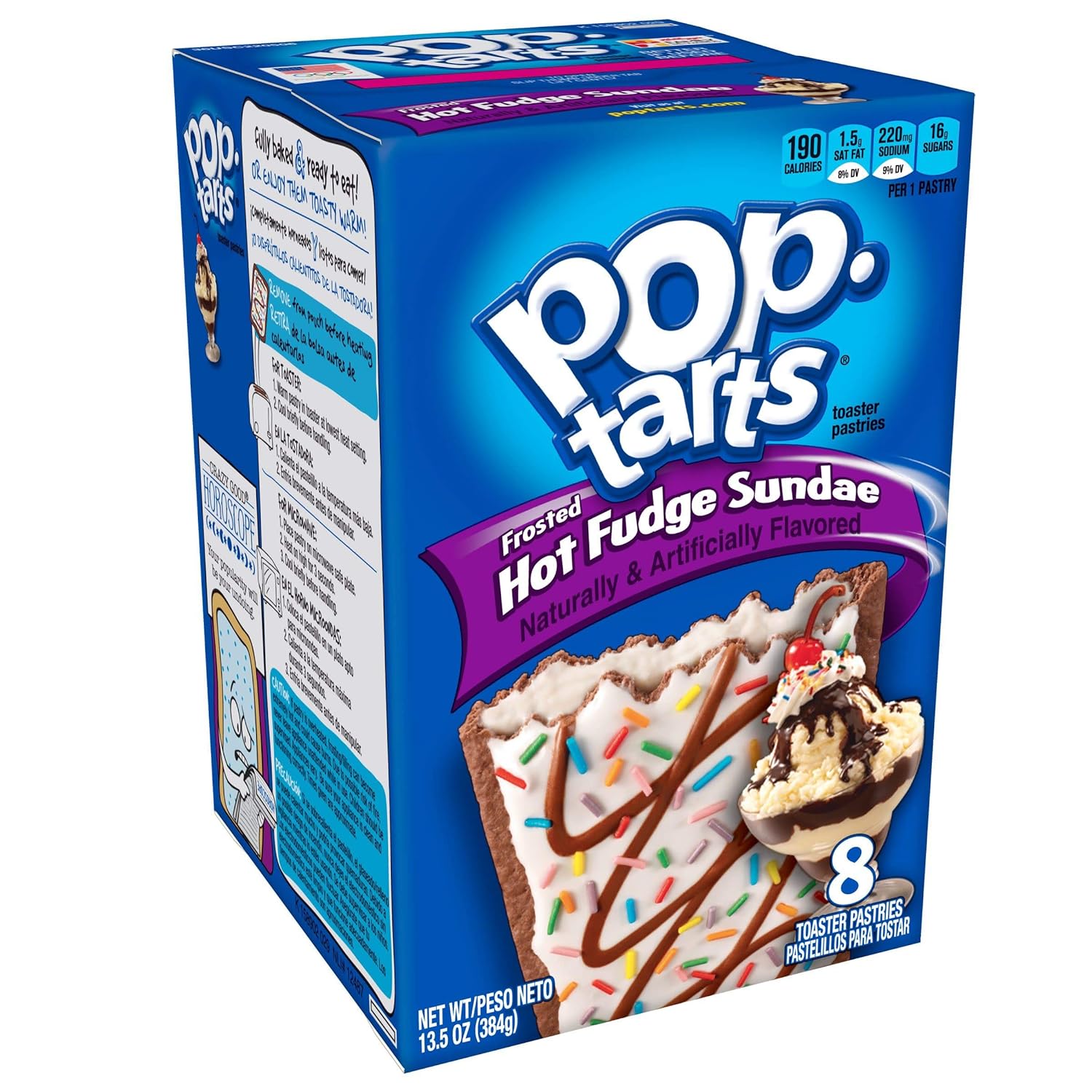 Pop-Tarts Breakfast Toaster Pastries, Frosted Hot Fudge Sundae Flavored, 13.5 oz, 8 Count(Pack of 8)