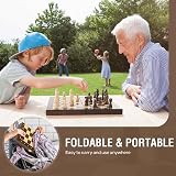 Peradix Wooden Magnetic Chess Set 30x30cm Folding Board with 2 Extra Queens view 6