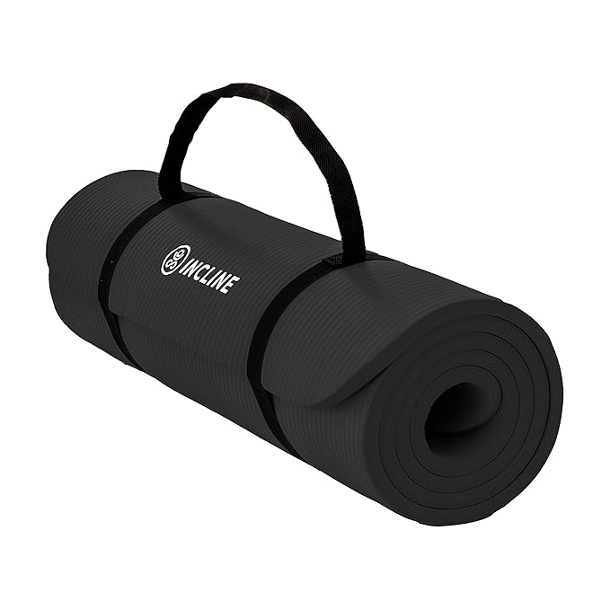 Incline Fit Extra Thick & Long Comfort Foam Yoga/Exercise Mat with