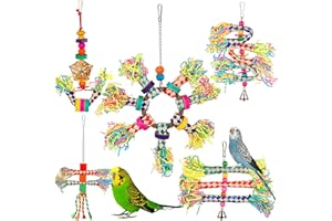 LifeIdeas 5PCS Bird Toys - Foraging, Shredding & Hanging Toys for Small to Medium Parrots, Conures, Cockatiels, Budgies, Lovebirds & Parrotlets - Bird Cage Accessories