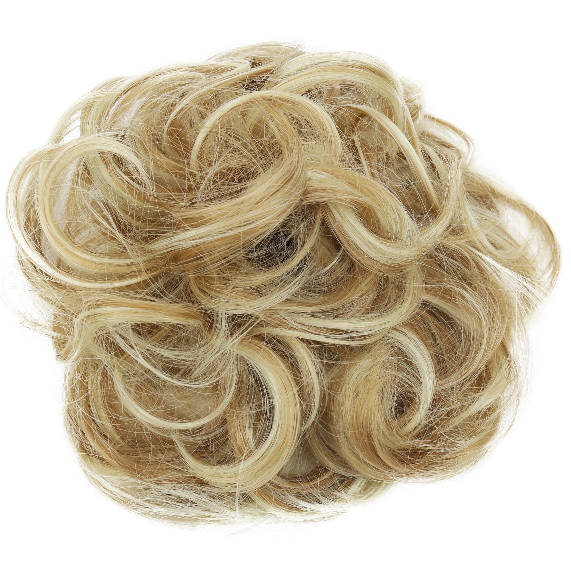 CAISHA Large Hairpiece Scrunchy Instant Updo Curly Messy Bun Blond Mix G20E