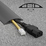 D-Line 1.8m Floor Cable Cover Grey 17x9mm Inner Channel Ribbed Base view 3