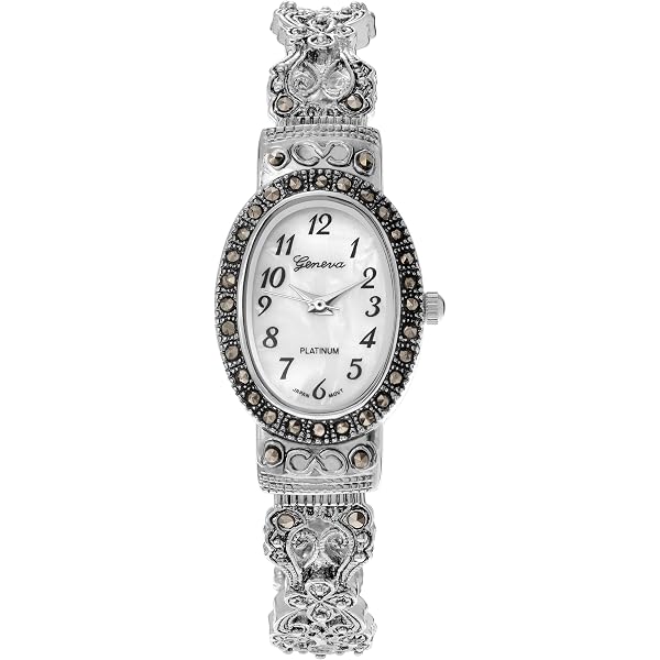 Amazon.com: Silver Black Vintage Style Marcasite Crystal 