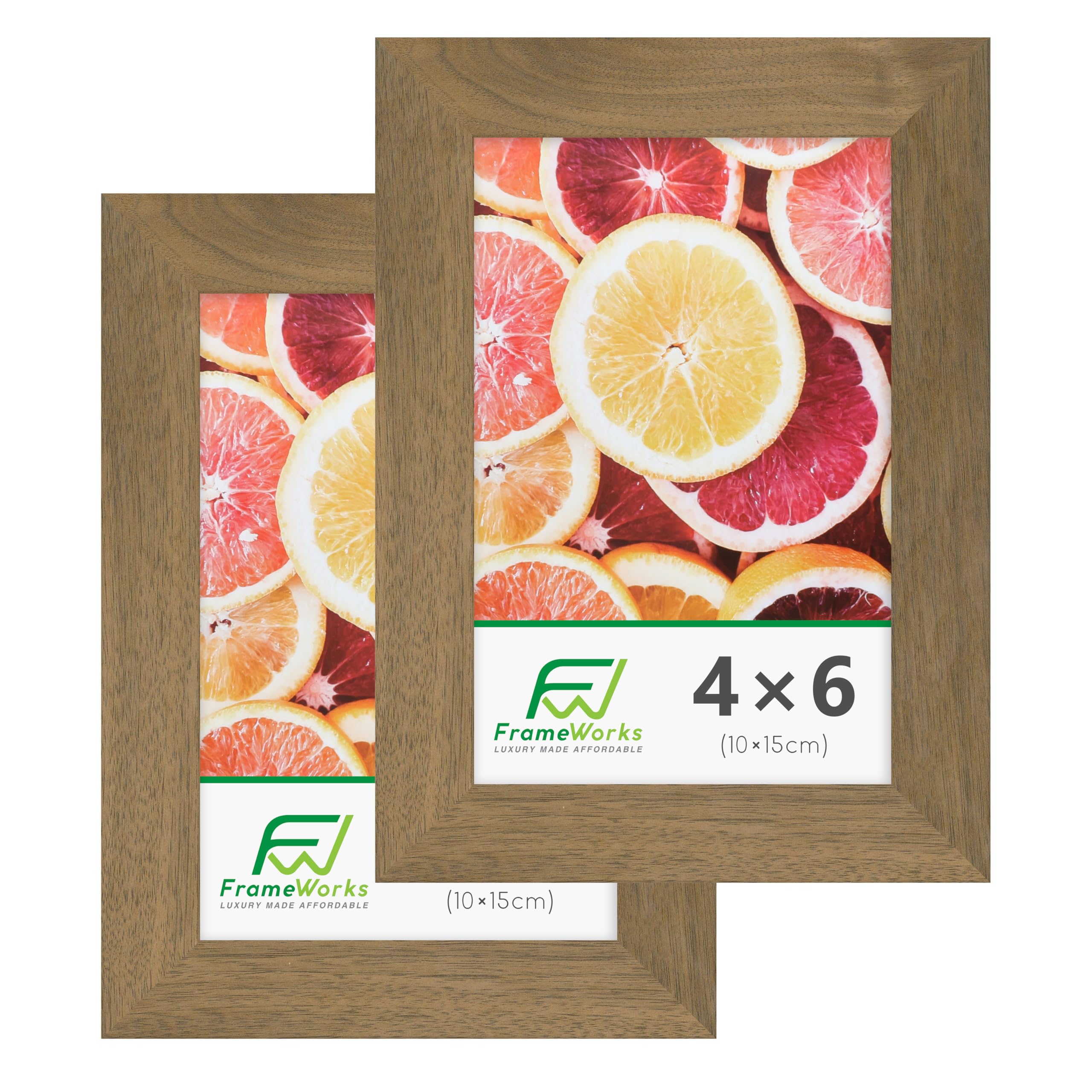 FrameWorks 2-Pack, 4x6 Picture Frame, Dark Oak
