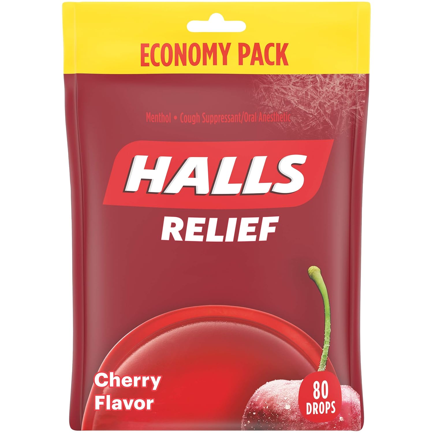 HALLS Relief Cherry Cough Drops, 80 Drops: Prime Pantry