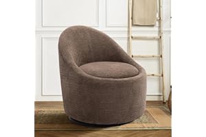 COLAMY Modern Swivel Accent Chair with Hidden Storage, 360° Barrel Swivel Chair, Small Swivel Armchair for Living Room/Bedroom, Brown
