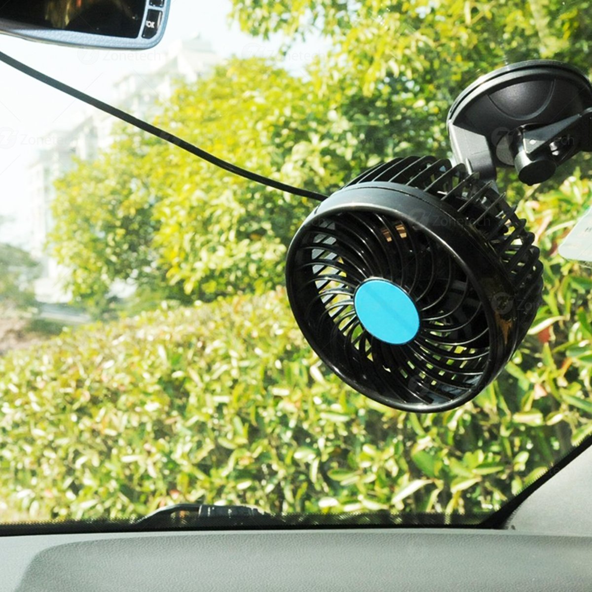 Zone Tech 4.5" 12V Stepless Car Cooling Air Window Fan Suction Cup